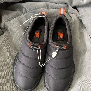Zara Black Quilted Kid’s Sneakers with Orange Accents